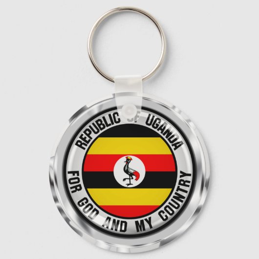 Uganda Round Emblem Sleutelhanger (Voorkant)