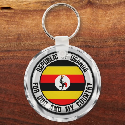 Uganda Round Emblem Sleutelhanger (Voorkant)