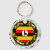 Uganda Round Emblem Sleutelhanger (Voorkant)