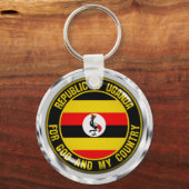 Uganda Round Emblem Sleutelhanger (Voorkant)