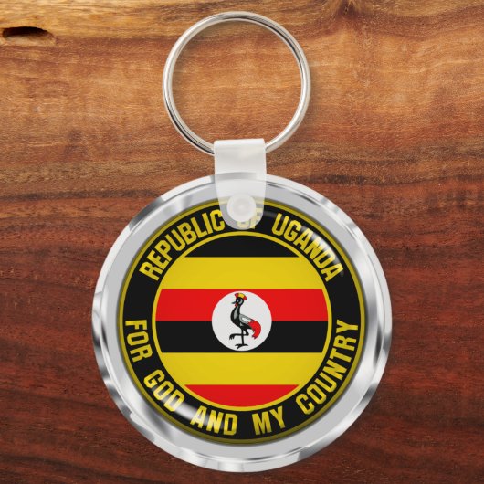 Uganda Round Emblem Sleutelhanger (Voorkant)