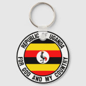 Uganda Round Emblem Sleutelhanger (Voorkant)