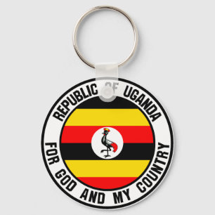 Uganda Round Emblem Sleutelhanger
