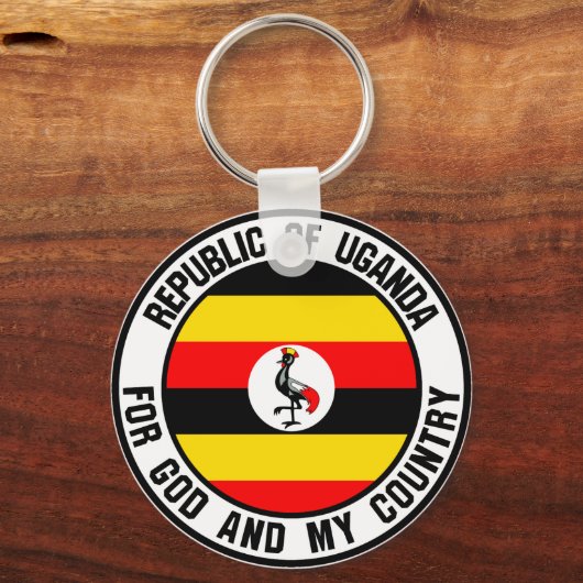 Uganda Round Emblem Sleutelhanger (Voorkant)