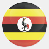 Uganda Round Icon Flag Ronde Sticker (Voorkant)