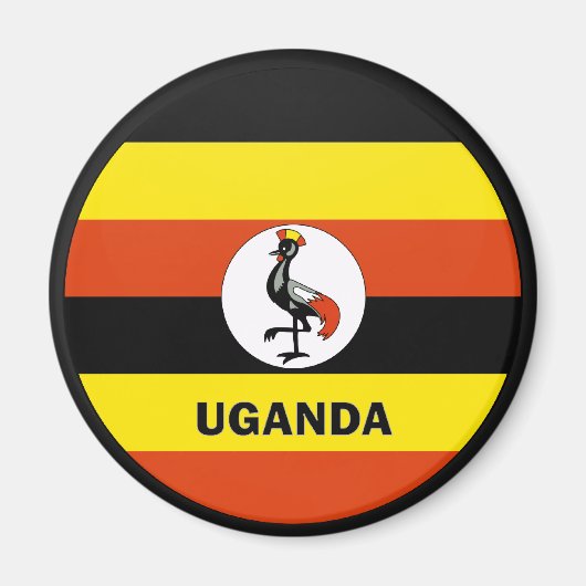 Uganda Roundel kwaliteitsvlag Magneet (Voorkant)
