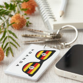 Uganda Shades aangepaste tekst en kleurenkleessket Sleutelhanger (Voorkant Rechts)