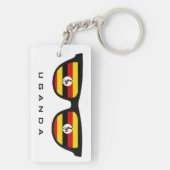 Uganda Shades aangepaste tekst en kleurenkleessket Sleutelhanger (achterkant)
