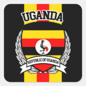 Uganda Vierkante Sticker (Voorkant)