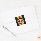 Uganda Vierkante Sticker (Envelop)