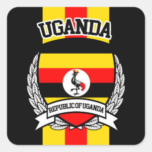 Uganda Vierkante Sticker