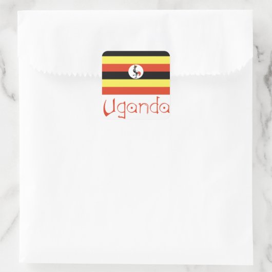 Uganda Vierkante Sticker (Tas)