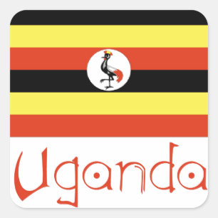 Uganda Vierkante Sticker
