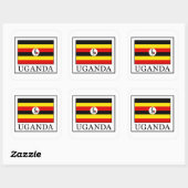 Uganda Vierkante Sticker (Vel)