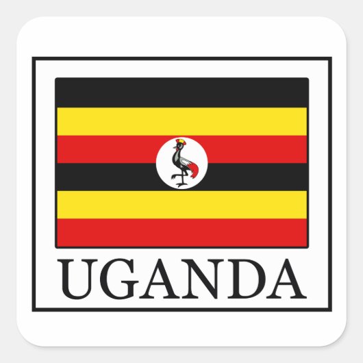 Uganda Vierkante Sticker (Voorkant)