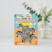 Uganda Vintage Travel Poster Briefkaart (Staand voorkant)