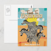 Uganda Vintage Travel Poster Briefkaart (Voorkant / Achterkant)