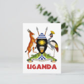 UGANDA - vlag/embleem/wapen/symbool Briefkaart (Staand voorkant)