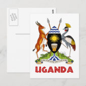 UGANDA - vlag/embleem/wapen/symbool Briefkaart (Voorkant / Achterkant)