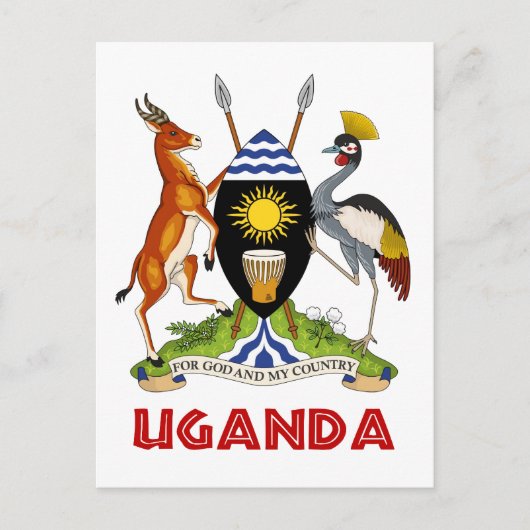 UGANDA - vlag/embleem/wapen/symbool Briefkaart (Voorkant)