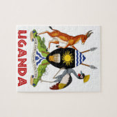 UGANDA - vlag/embleem/wapen/symbool Legpuzzel (Horizontaal)