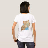 Uganda Vlag + Kaart + Tekst T-shirt (Achterkant volledig)