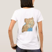 Uganda Vlag + Kaart + Tekst T-shirt (Achterkant)