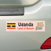 Uganda Vlag + Landkaart Bumpersticker (Op auto)