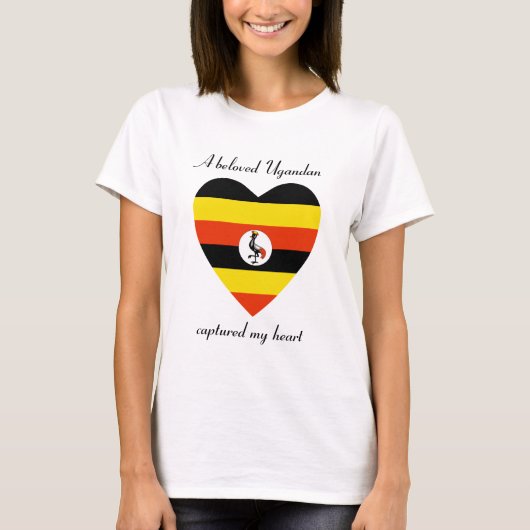 Uganda Vlag Liefje T-Shirt (Voorkant)