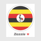 Uganda Vlag Ronde Sticker (Vel)