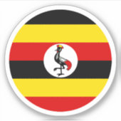 Uganda Vlag Ronde Sticker (Voorkant)