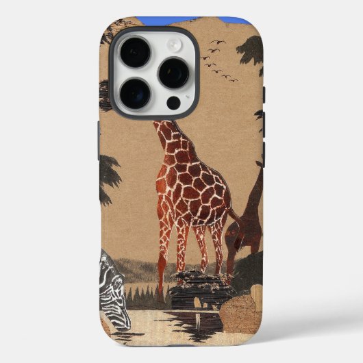 Uganda Wildlife Kaart Kunst Afdrukken Case-Mate iPhone Case (Achterkant)