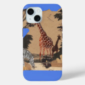 Uganda Wildlife Kaart Kunst Afdrukken Case-Mate iPhone Case (Achterkant)
