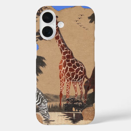 Uganda Wildlife Kaart Kunst Afdrukken Case-Mate iPhone Case (Achterkant)