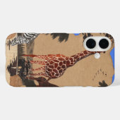 Uganda Wildlife Kaart Kunst Afdrukken Case-Mate iPhone Case (Achterkant (horizontaal))