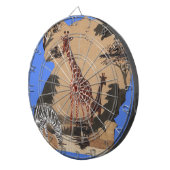 Uganda Wildlife Kaart Kunst Afdrukken Dartbord (Voorkant Rechts)