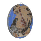 Uganda Wildlife Kaart Kunst Afdrukken Dartbord (Voorkant Links)