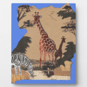 Uganda Wildlife Kaart Kunst Afdrukken Fotoplaat (Voorkant)