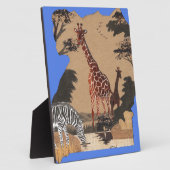 Uganda Wildlife Kaart Kunst Afdrukken Fotoplaat (Zijkant)