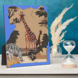 Uganda Wildlife Kaart Kunst Afdrukken Fotoplaat