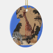 Uganda Wildlife Kaart Kunst Afdrukken Keramisch Ornament (Rechts)