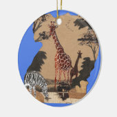 Uganda Wildlife Kaart Kunst Afdrukken Keramisch Ornament (Links)
