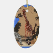 Uganda Wildlife Kaart Kunst Afdrukken Keramisch Ornament (Rechts)