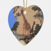 Uganda Wildlife Kaart Kunst Afdrukken Keramisch Ornament (Links)