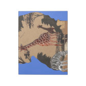 Uganda Wildlife Kaart Kunst Afdrukken Notitieblok (Linkerzijde)