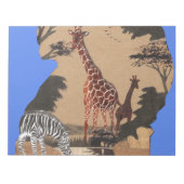 Uganda Wildlife Kaart Kunst Afdrukken Notitieblok (Voorkant)