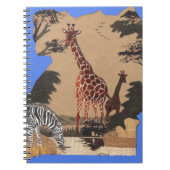 Uganda Wildlife Kaart Kunst Afdrukken Notitieboek (Voorkant)