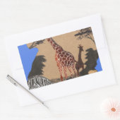 Uganda Wildlife Kaart Kunst Afdrukken Rechthoekige Sticker (Envelop)