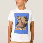 Uganda Wildlife Kaart Kunst Afdrukken T-shirt (Voorkant)