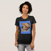 Uganda Wildlife Kaart Kunst Afdrukken T-shirt (Voorkant volledig)